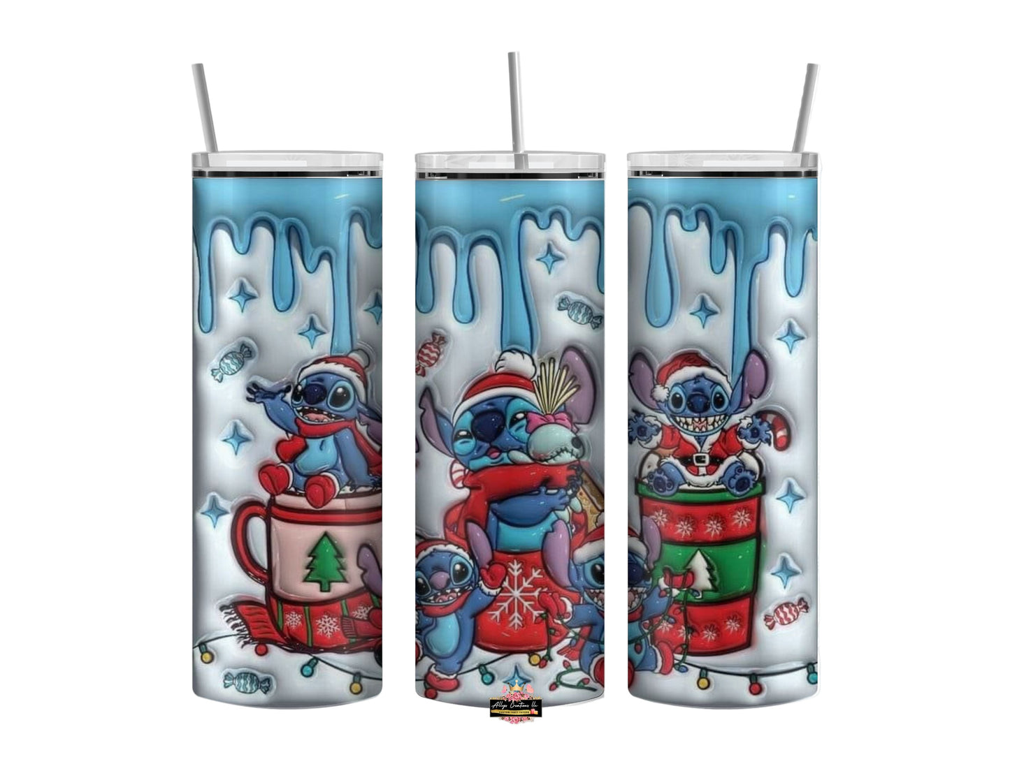 Stitch 20 oz Christmas Inspired Tumbler