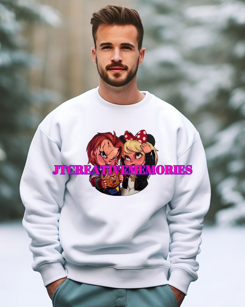 Chucky and Tiffany Crewneck | Bride of Chucky Sweatshirt | Chucky and Bride Disney Shirt | Family Matching Sweatshirt