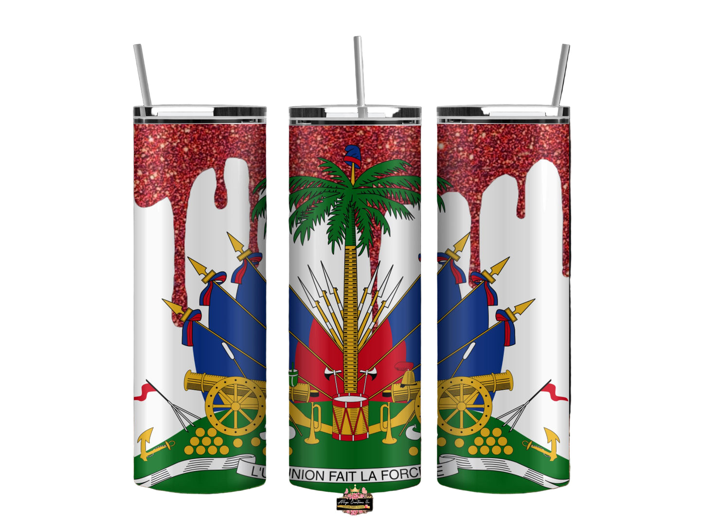 Haitian Flag Inspired 20oz tumbler