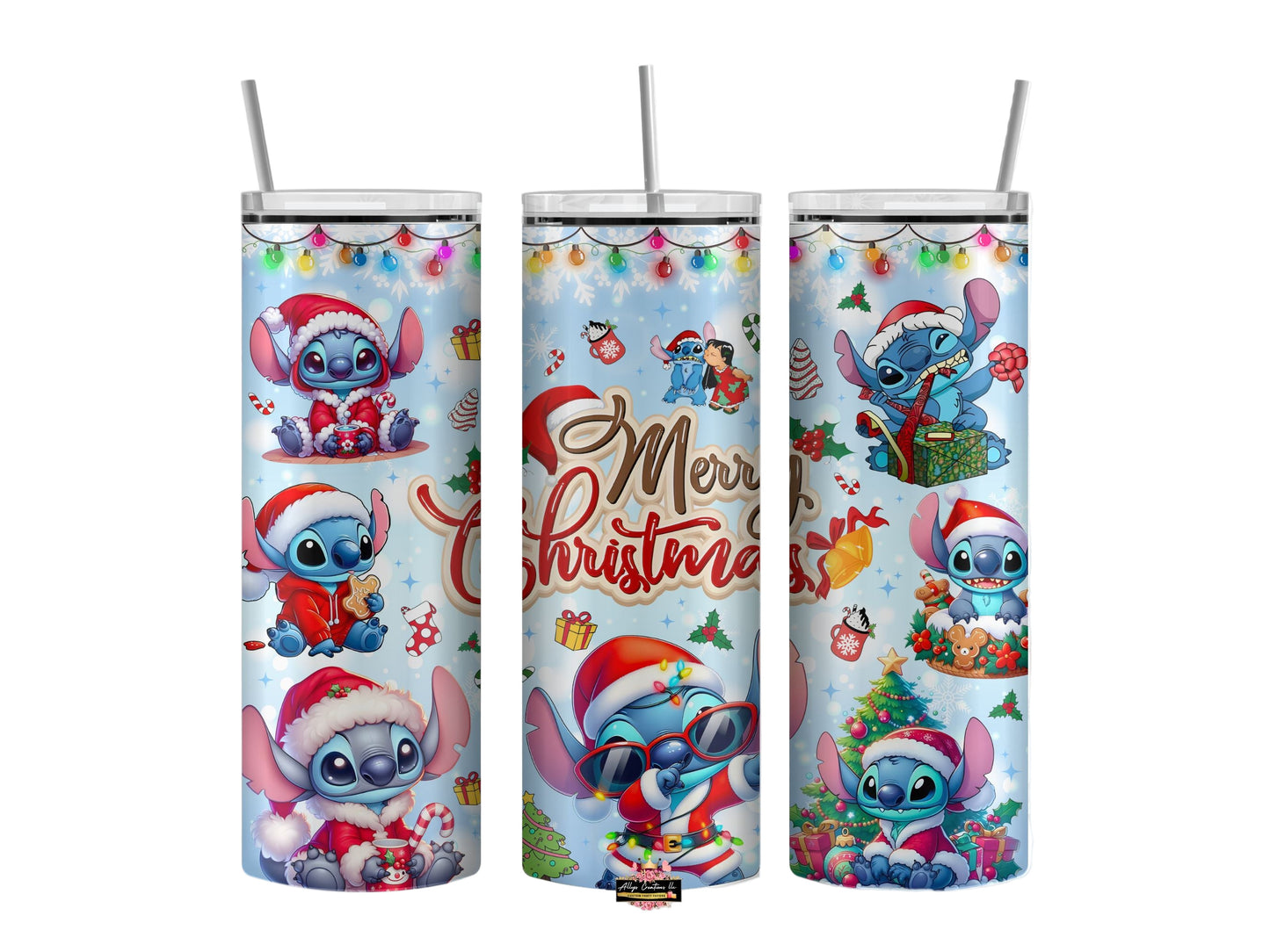 Stitch 20 oz Christmas Inspired Tumbler