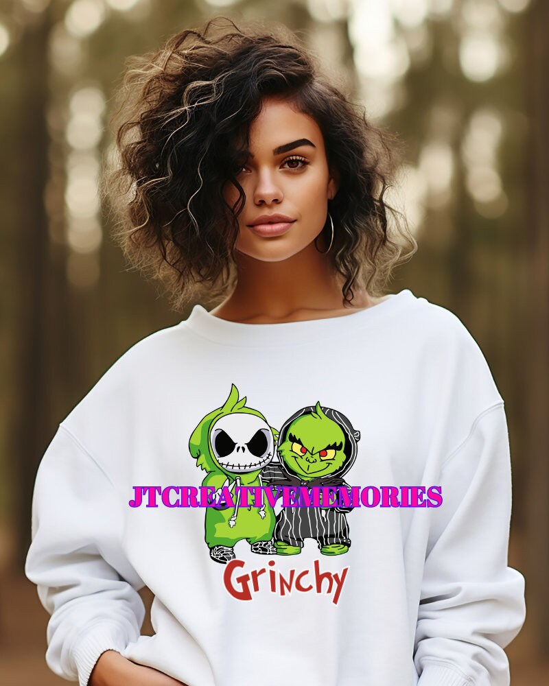 Grinchy Grinch and Nightmare before Christmas Sweatshirt | Family Matching Sweatshirt