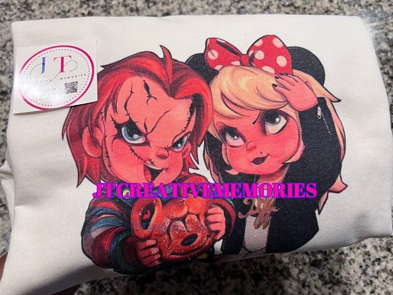 Chucky and Tiffany Crewneck | Bride of Chucky Sweatshirt | Chucky and Bride Disney Shirt | Family Matching Sweatshirt