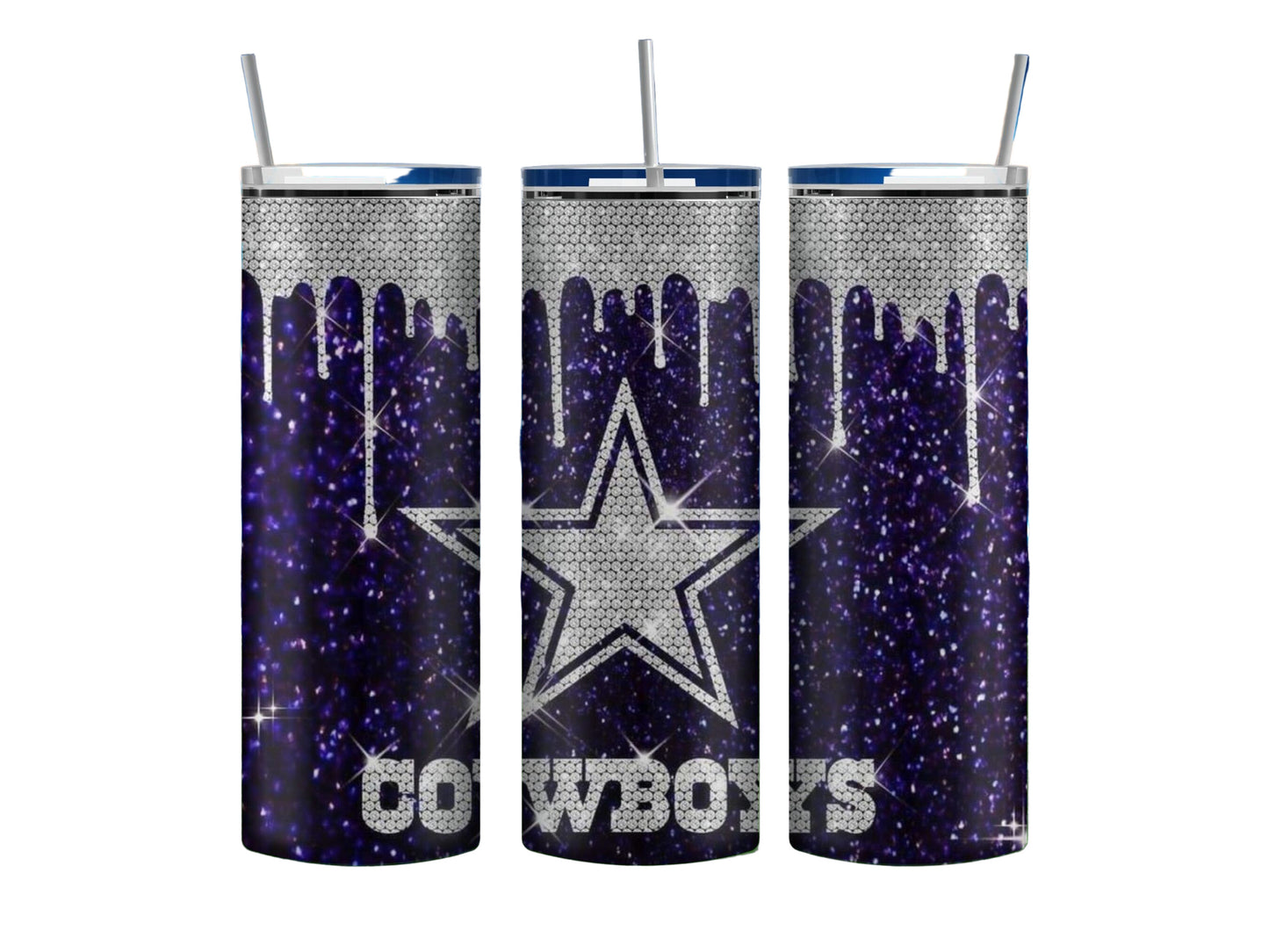 Sparkly Dallas Cowboys 20 oz Inspired Tumbler