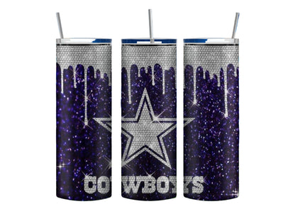 Sparkly Dallas Cowboys 20 oz Inspired Tumbler