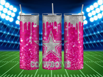 Sparkly Dallas Cowboys 20 oz Inspired Tumbler